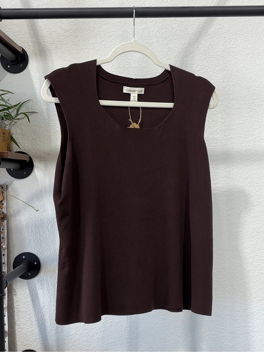 Chocolate Brown Knit Tank Top